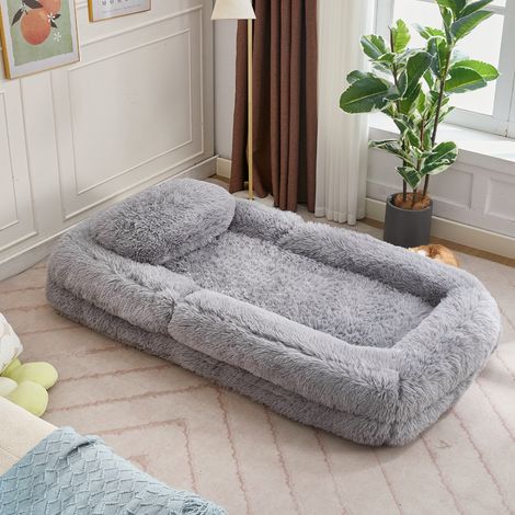[Nouveautés] [vidéo fournie] lit pour humain et chien, canapé paresseux, canapé de sol réglable 5 positions, chaise gaming au sol, salon, adapté au gaming, à la méditation et à la détente, tissu peluc (1/5)