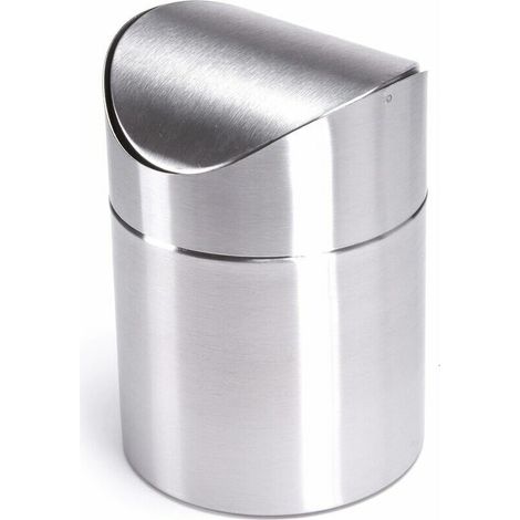 Pattumiere da tavolo Candyse, pattumiere da cucina, pattumiere per cosmetici, coperchio girevole in acciaio inox