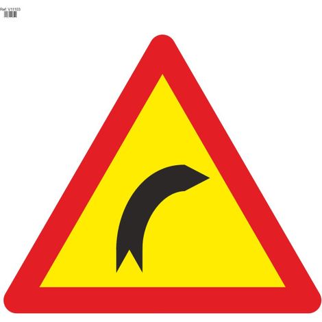 Señal Vial de Bolsa Curva Peligrosa Hacia La Derecha 700 x 700 mm