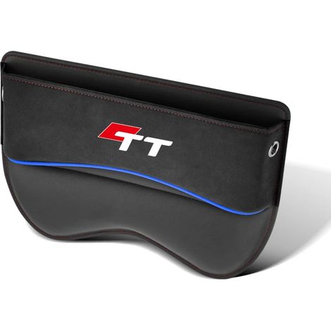 (Pour noir) Boîte de rangement universelle pour siège auto Audi TT, organisateur d'espace entre le siège et le siège, sac latéral avec passage pour câble de chargement, accessoires auto (1/5)