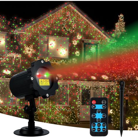 Projecteur Laser Noël - Étoiles Rouge/Vert Mobiles IP65 Télécommande - Pour Jardin, Maison et Fête Décorations (1/5)