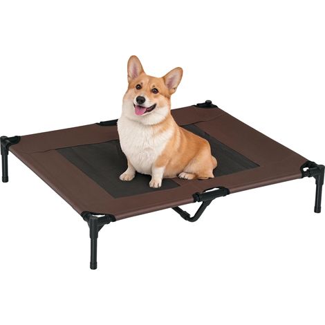 Lit pour animaux, zone en maille respirante, matériau durable, Café (1/2)