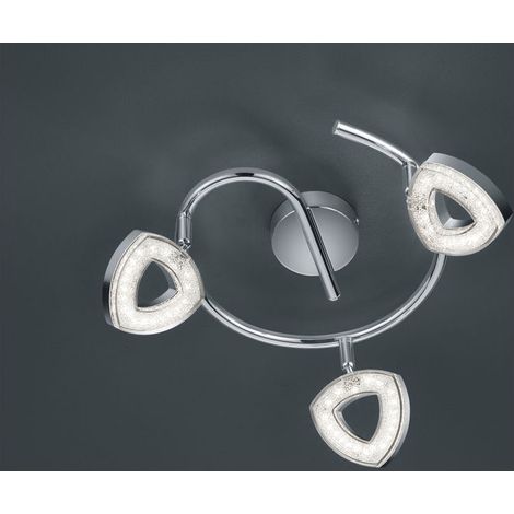 Faretto TOURS girandola 3 spots LED integrati in diffusore triangolo cromato R82139106