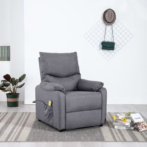 Fauteuil inclinable de massage Gris clair Tissu 3 (1/5)
