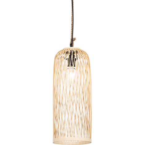 Ländliche Hängelampe für den Außenbereich, Rattan, 25 cm – Calamus