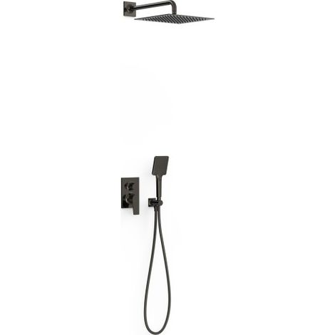 Kit mitigeur encastré 2 voies Rapid‑box pour douche Project Noir Métallisé - TRES 22138004KM