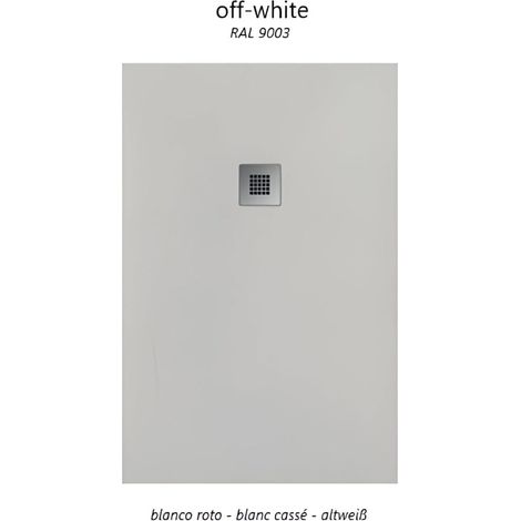 Receveur de douche 140 x 140 cm extra plat en résine minérale OPTIMA surface ardoisée 4 coloris