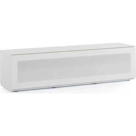 Meuble TV verre infrarouge et mélaminé blanc mat Studio 165cm
