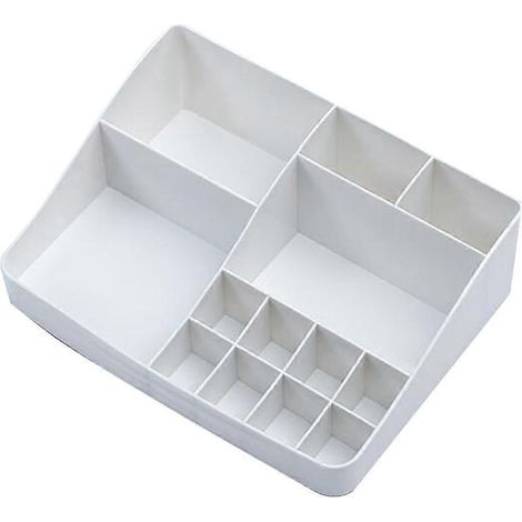 Organisateur de maquillage en plastique, tiroirs de rangement pour cosmétiques, présentoir à bijoux, boîte de rangement à poser sur le comptoir de la salle de bain, 5 tailles disponibles-White (1/5)