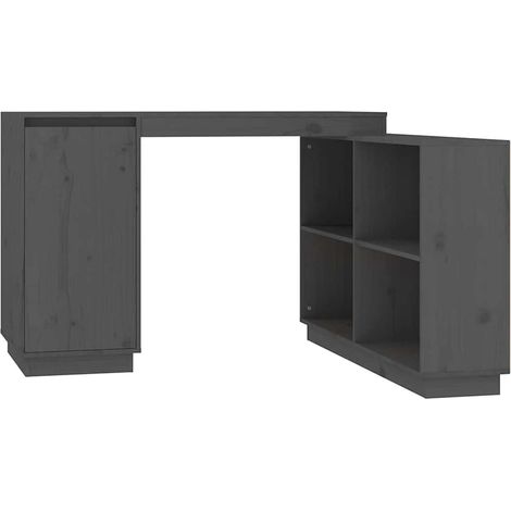 Maison Exclusive - Schreibtisch Grau 110x50x75 cm Massivholz Kief (1/5)