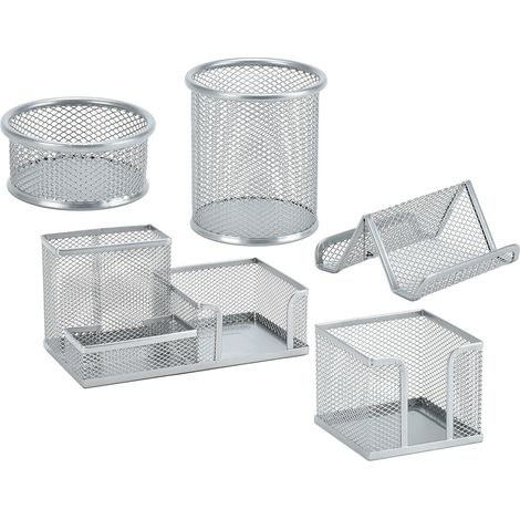 1 Ensemble organiseur de bureau, porte-stylo 3 compartiments, porte-cartes de visite, boîte rangement petits objets, pour maison (1/5)