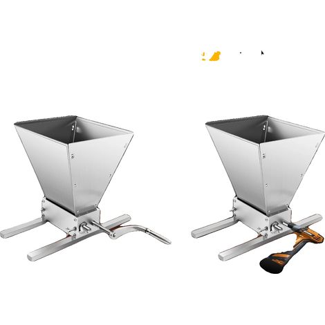 Moulin à grains, acier inoxydable et aluminium, capacité de trémie de 4L, empreinte de 14 x 8 cm, taille des rouleaux de 76 x 150 x 50 mm, manivelle de 12 cm (1/5)