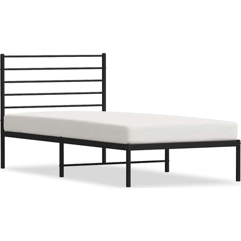 Maison Exclusive - Cadre de lit métal sans matelas avec tête de lit noir 75x190 cm (1/5)