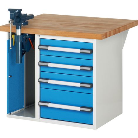 eurokraft pro, Établi, système modulaire Série 7000, 4 tiroirs