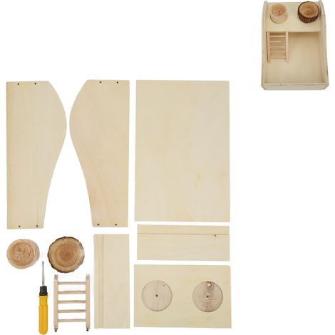 Boîte de bain de sable pour Hamster, douche en bois pour petits animaux et baignoire à creuser pour cochon d'inde (1/5)