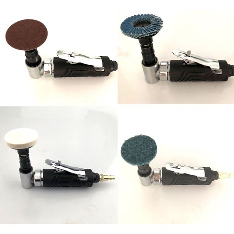 6-mm-Druckluft-Winkelschleifer, 90°-Druckluftschleifer, Trennschleifer, Polierer, Fräs- und Gravierwerkzeugset mit Schraubenschlüssel (1/5)