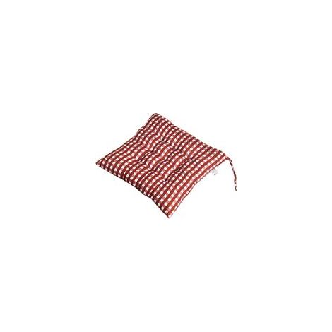 Coussin de Chaise Rouge 40x40cm Galette Épaisse pour Chaise Salle à Manger ou Jardin, Attaches Incluses
