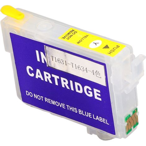 Cartouche d'encre jaune T1634 pour imprimantes Epson Workforce WF-2010W, WF-2510WF, WF-2520NF, WF-2530WF, WF-2540WF - Fournitures compatibles (1/5)