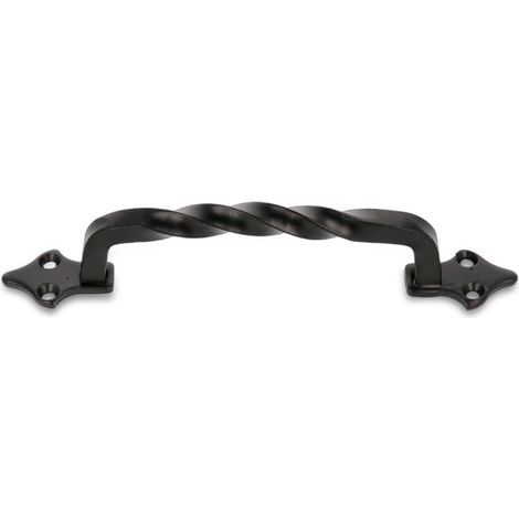 Türgriff – Modell 1002 – Aus Stahl – Rustikale Beschläge – 130 mm – Ohne Rosette – Inkl. Schrauben – Ausführung: Schwarz
