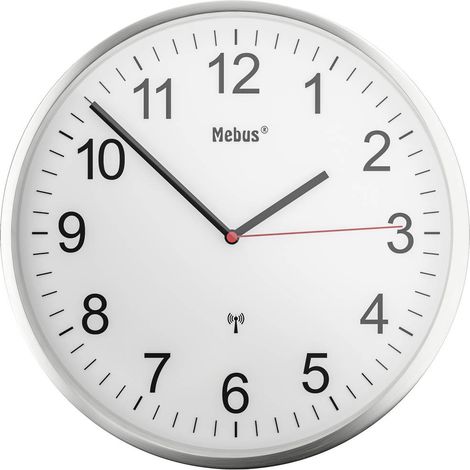 Mebus 19411 Radiocontrollato Orologio da parete 30 cm Argento (1/5)