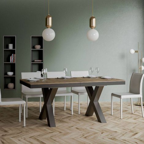Tavolo "Andria" allungabile in legno per sala da pranzo -Allungabile fino a 440 cm / Noce (1/5)