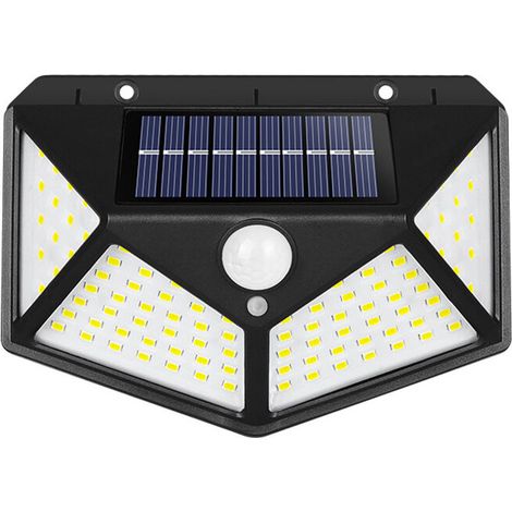 Lampe Solaire Extérieur 100 led, 1 Pack éclairage Solaire Extérieur Détecteur de Mouvement éclairage étanche, Spot Solaire Extérieur 1200mAh Lumière Lampe Puissante sans Fil pour Jardin (1/5)