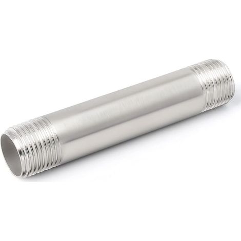 CYRILL – 1 pièces 100mm longueur 304 raccords de tuyauterie en acier inoxydable, 1-1/4 "x 1-1/4" mâle BSP mamelon coulé tuyau (1/5)