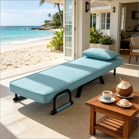 Canapé-lit convertible, fauteuil inclinable réglable, chaise longue extensible pour salon, assise relax avec dossier ajustable (fauteuil uniquement) (1/5)