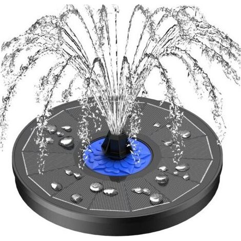 Fontaine solaire améliorée, fontaine solaire de 3,5 W pour le bain d'oiseaux avec fleurs, pompe solaire pour fontaine d'extérieur avec buse 7 en 1, 4 tubes de fixation pour colibris, jardin, piscine, (1/5)