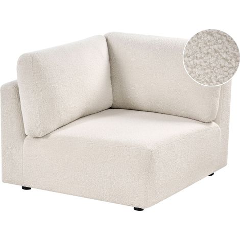Corner Module 1-Seat Off-White Boucle Upholstered Modul Section KIVVIK (1/5)