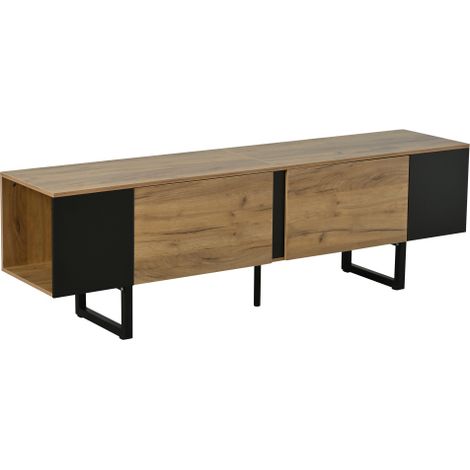 Meuble TV 180cm 2 casiers et niches latérales pour 75 pouces (1/5)