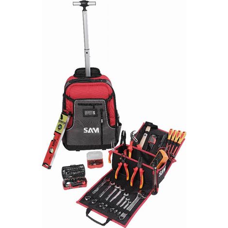 Textiler Rucksack 40L mit Elektriker Zusammensetzung 111 Werkzeuge SAM OUTILLAGE - CP-ELEC2