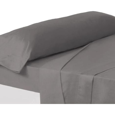 Taie d'oreiller - JUANIO - 155 x 45 cm - Gris foncé - Polyester-coton 52/48 - Anti-acariens