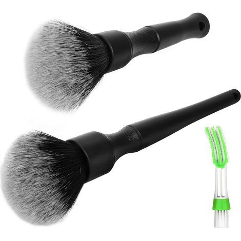 GENERIC-Pinceau de Détail, 3pcs Brosse Nettoyage Voiture Set, Detailing Pinceau Auto, Kit de Brosse Nettoyage Voiture Intérieur Extérieur pour Roues de La Voiture/Tableau de Bord/Bouches D'aération (1/5)