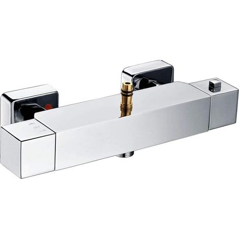 Kibath 464151 Robinet thermostatique pour colonne de douche, sortie superieure carree, chrome brillant (1/5)