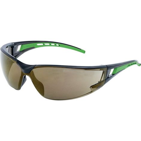 Occhiali Racer 2.0 EN 166 EN 170 staffe nero/verde. vetro a specchio