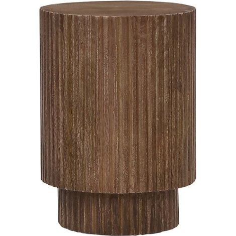 Beistelltisch TALVORA   Massives Mangoholz   Runder Couchtisch Ø35 cm   Handwerkliches und kompaktes Design