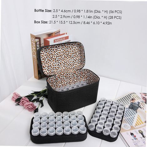 Aufbewahrungsbox für Diamantperlen mit 84 Fächern, Strassstickset, Schmuckkästchen, Nagelkunstperlen, Medikamentenorganizer, Reise-Reißverschluss (1/5)