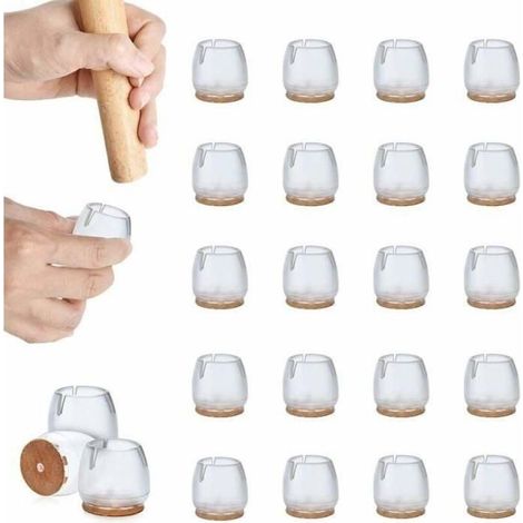 Protection pied de chaise - Silicone - 32 pièces - Embouts feutrés - 17-21mm (1/4)