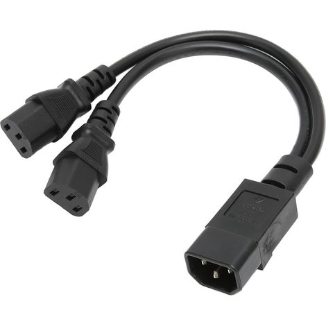 Câble d'alimentation répartiteur en Y IEC320 C14 vers 2 x C13 femelle, 1 entrée, 2 sorties, 2500 W, 10 A, 250 V pour moniteurs LCD
