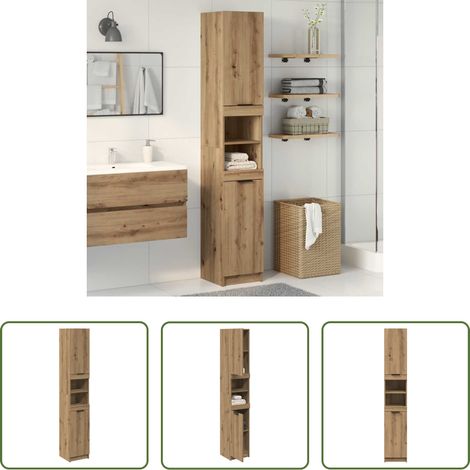 vidaXL Badezimmer Möbel - Badschrank Artisan-Eiche 32x34x188,5 cm Holzwerkstoff (1/5)
