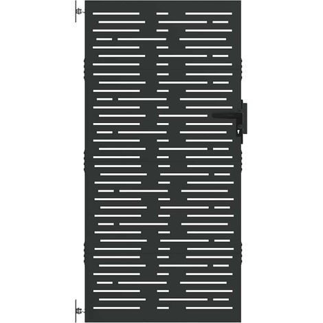Maison Exclusive - Gartentor Schwarz 85 x 175 cm Pulverbeschichte