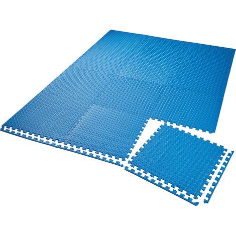 Ensemble de 12 Dalles Carrées EVA - Tapis sol, Sport bleu