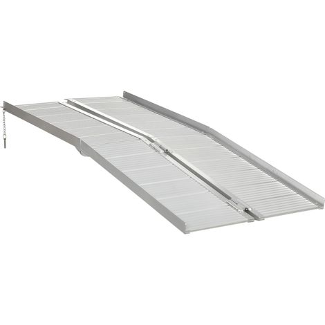 Homcom – Rampe de chargement pliable pour fauteuil roulant – Aluminium anti-corrosif – Charge max 272 kg – Longueur 183 cm – Surface antidérapante