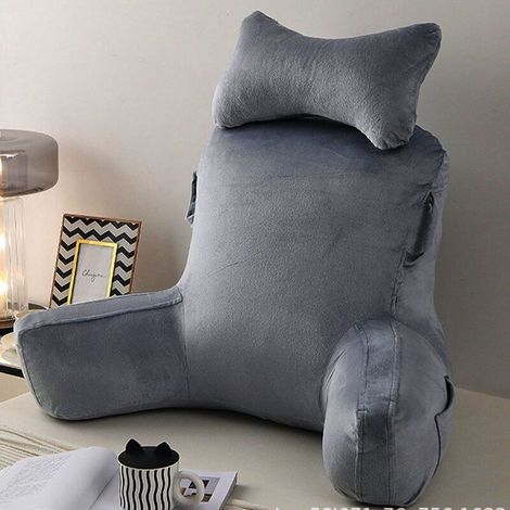Coussin de lecture pour canapé-lit adulte, coussin de dossier avec accoudoirs, coussin de dossier pour adultes, fauteuil de lit pour se reposer, lire, regarder la télévision ou jouer aux jeux vidéo (1/5)