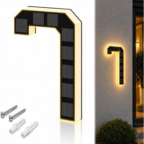 Numéro de maison solaire lumineux LED chiffre 7 grand format 9 pouces 7 9 14,5 × 3 × 24 cm 550 g – Livraison gratuite