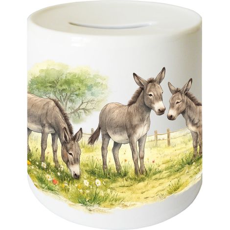 Tirelire ânes en céramique 9,5 cm Cbkréation (1/2)