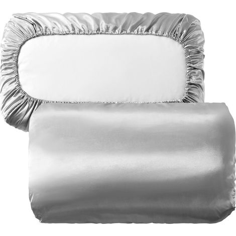Set di 6 federe, federe da viaggio in tessuto setoso con elastico, adatte a capelli e pelle, morbide e portatili, compatibili con vari cuscini, 4670 cm, grigio fumo.