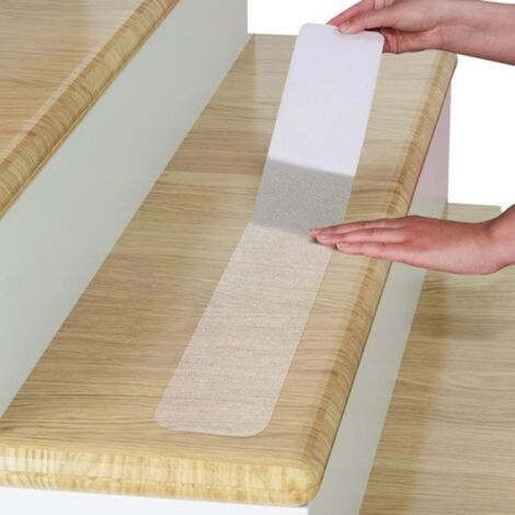 Set mit 10 Crezuo Anti-Rutsch-Treppenstreifen, 60 x 10 cm, transparent, selbstklebend, wasserdicht und rutschfest, für den Innen- und Außenbereich (1/4)