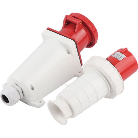 Kit de coupleur de câble industriel triphasé étanche et résistant à la pluie, 380-415 V 63 A, 3P+N+T, 5 broches, type aviation + prise CMS, IP67 (1/5)